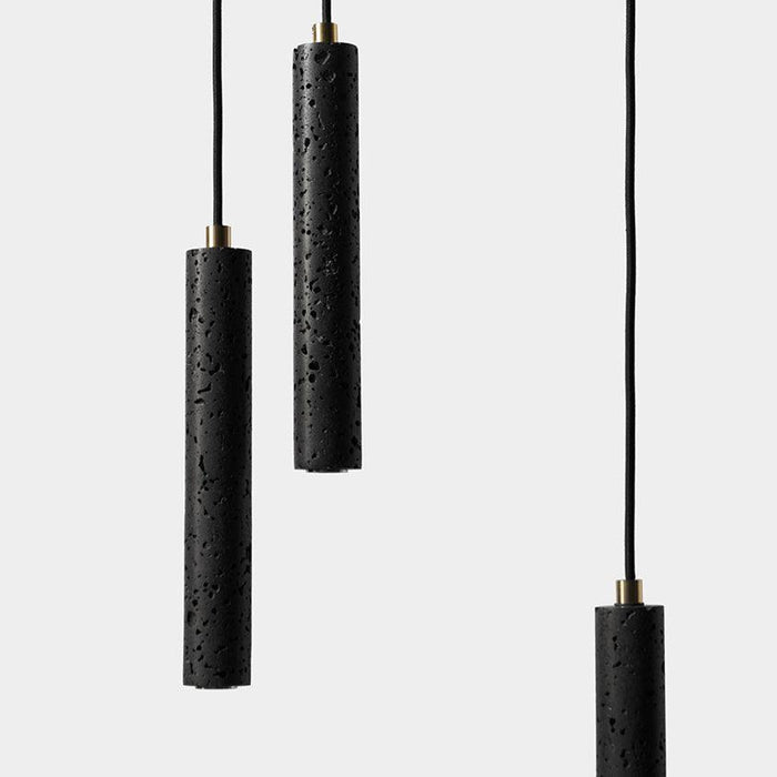Black Lava A Concrete Minimalist Line Pendant Light - DWHOME