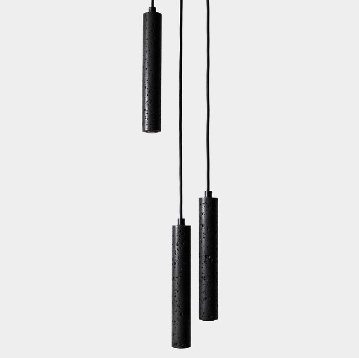 Black Lava A Concrete Minimalist Line Pendant Light - DWHOME