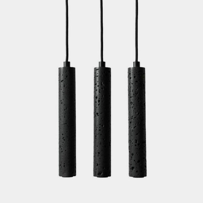 Black Lava A Concrete Minimalist Line Pendant Light - DWHOME