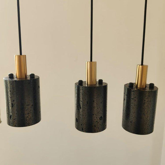 Black Lava B Concrete Minimalist Line Pendant Light - DWHOME