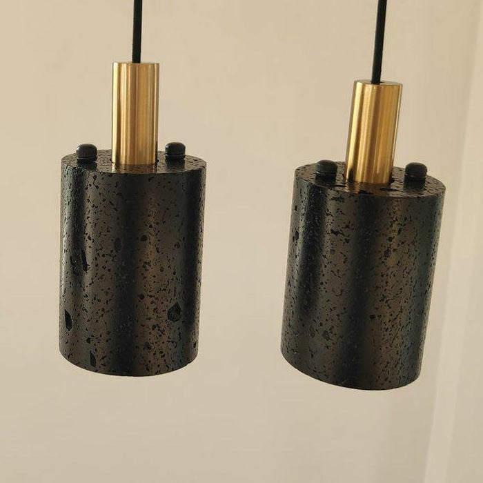 Black Lava B Concrete Minimalist Line Pendant Light - DWHOME