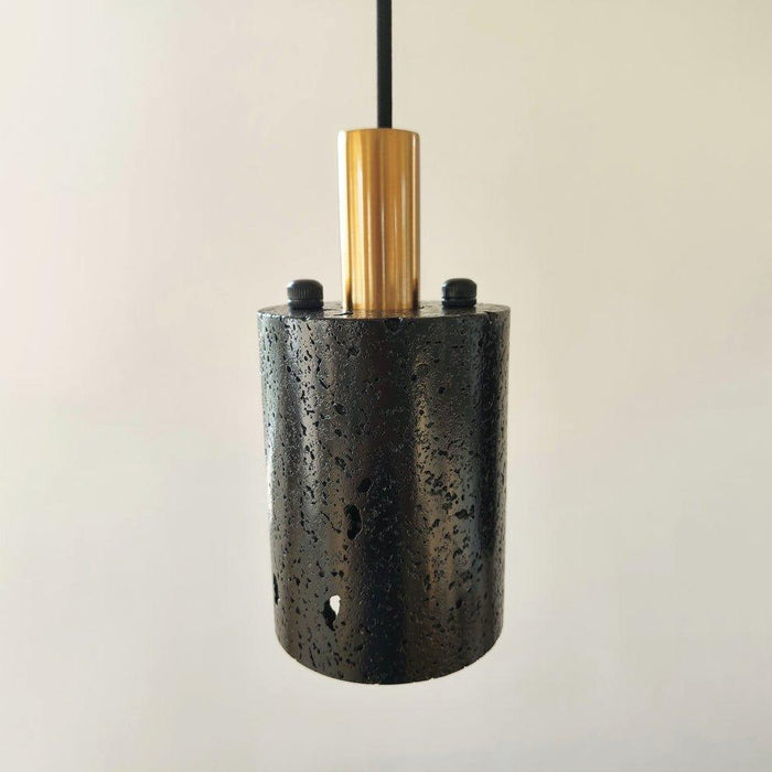 Black Lava B Concrete Minimalist Line Pendant Light - DWHOME