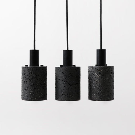 Black Lava B Concrete Minimalist Line Pendant Light-DWHOME