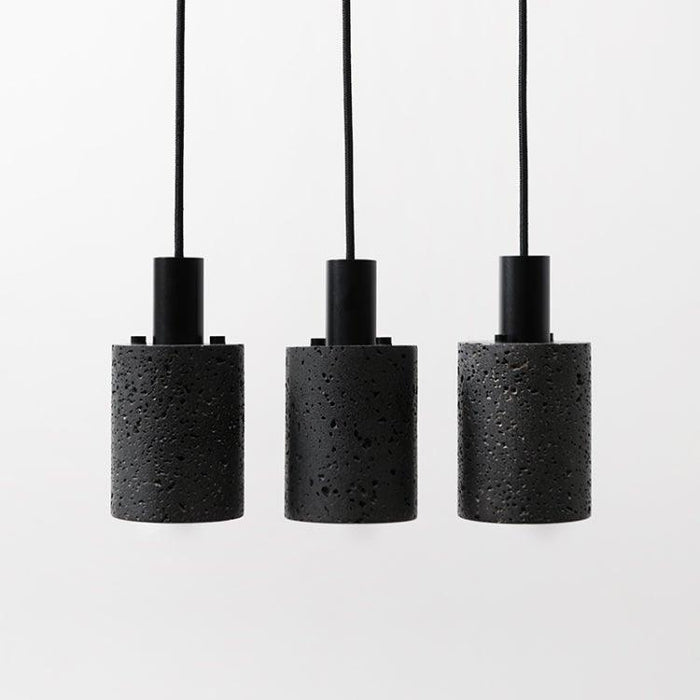 Black Lava B Concrete Minimalist Line Pendant Light - DWHOME