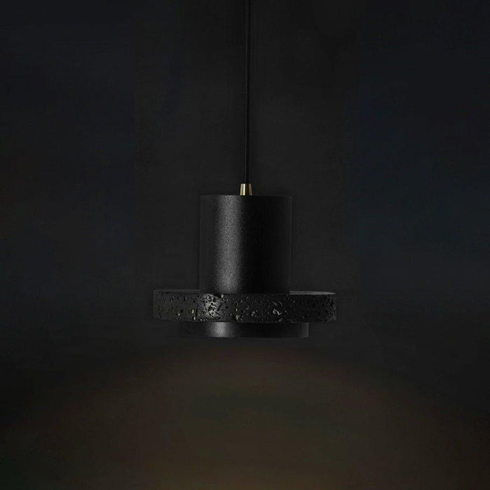 Black Lava C Concrete Minimalist Line Pendant Light-DWHOME