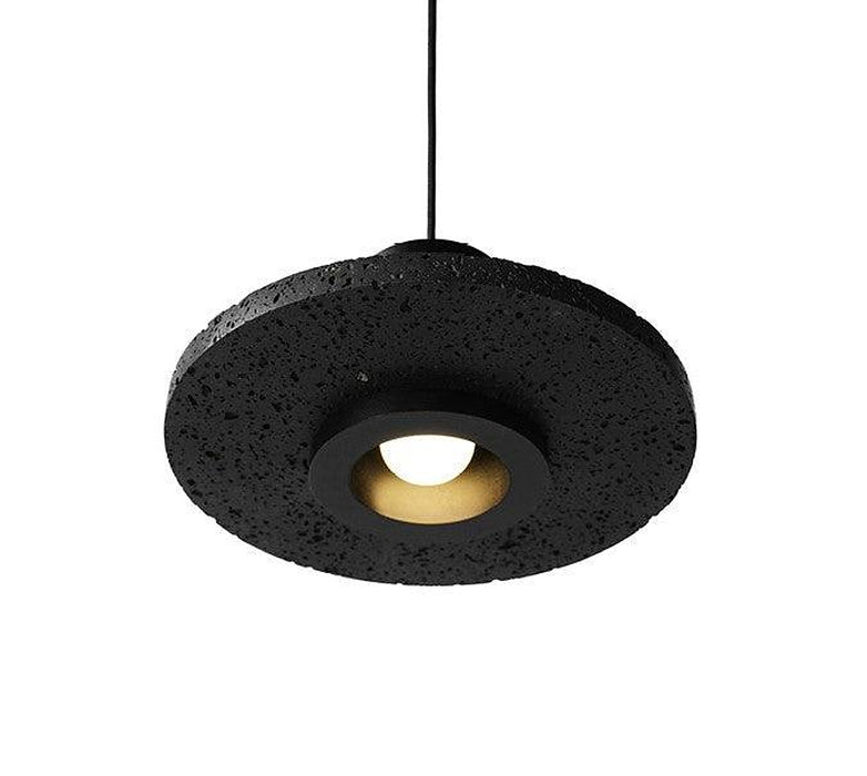 "Pendentif minimaliste en béton de lave noire C DWHOME"