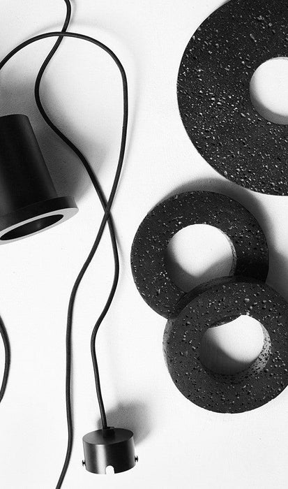 Black Lava C Concrete Minimalist Line Pendant Light-DWHOME