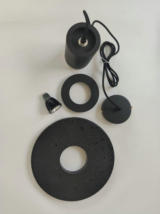 Black Lava C Concrete Minimalist Line Pendant Light-DWHOME