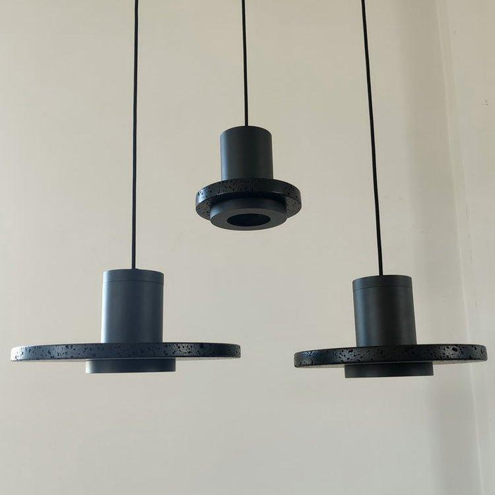 Black Lava C Concrete Minimalist Line Pendant Light-DWHOME