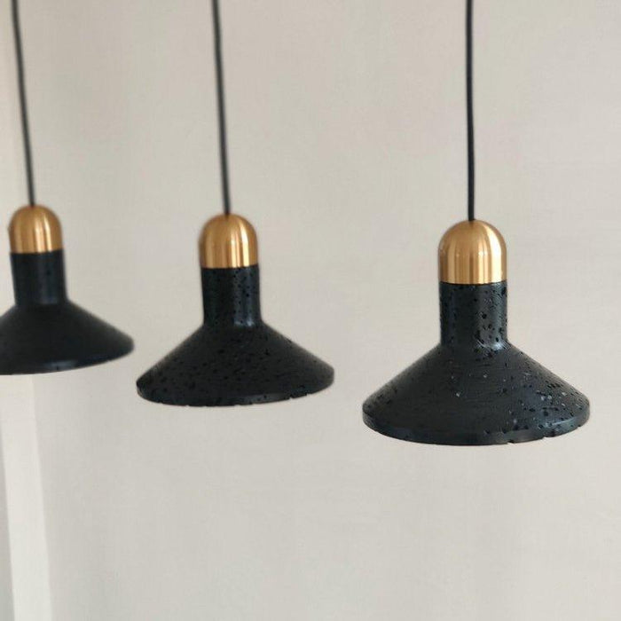Black Lava D Concrete Minimalist Line Pendant Light - DWHOME