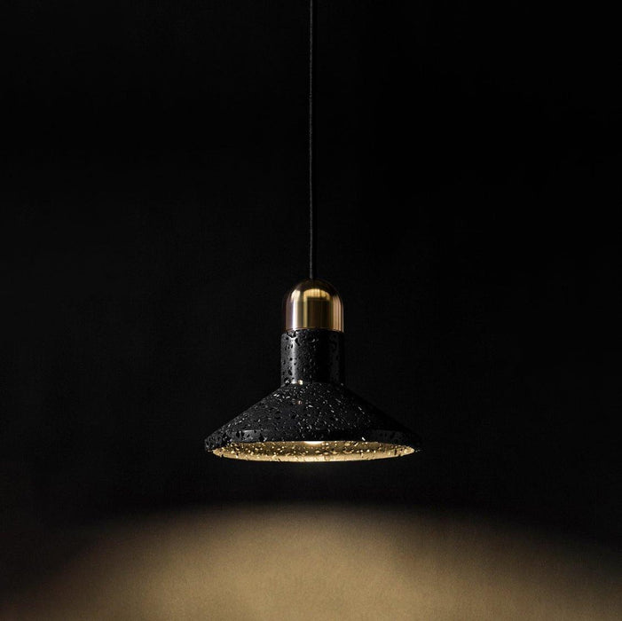Black Lava D Concrete Minimalist Line Pendant Light - DWHOME