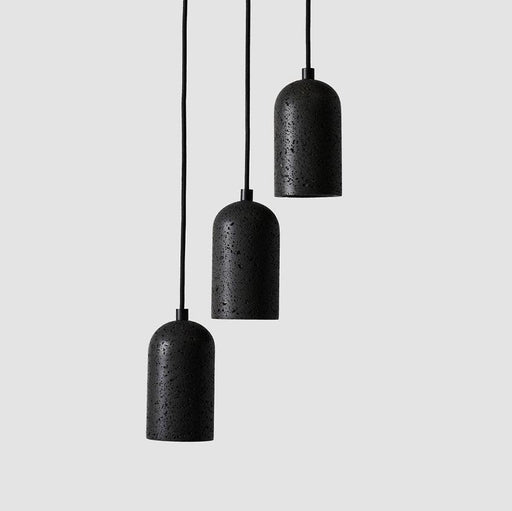 Black Lava E Concrete Minimalist Line Pendant Light-DWHOME