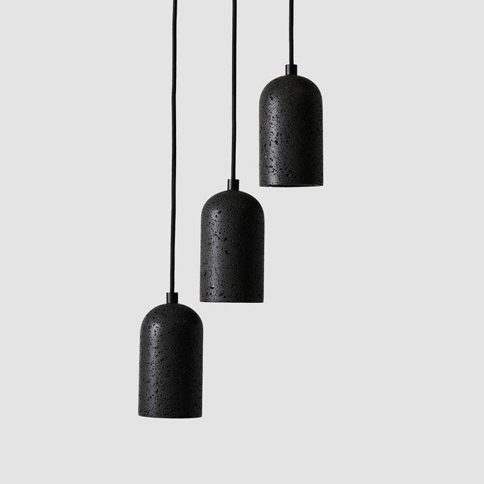 Black Lava E Concrete Minimalist Line Pendant Light - DWHOME