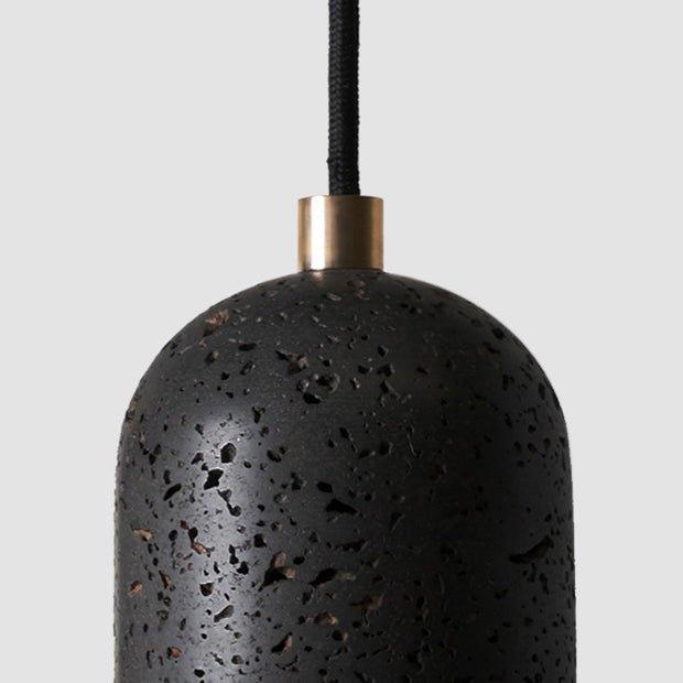 Black Lava E Concrete Minimalist Line Pendant Light - DWHOME