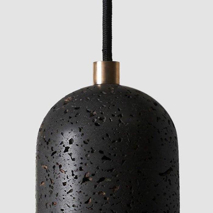 Black Lava E Concrete Minimalist Line Pendant Light-DWHOME
