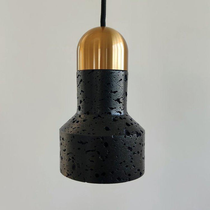 Black Lava F Concrete Minimalist Line Pendant Light - DWHOME