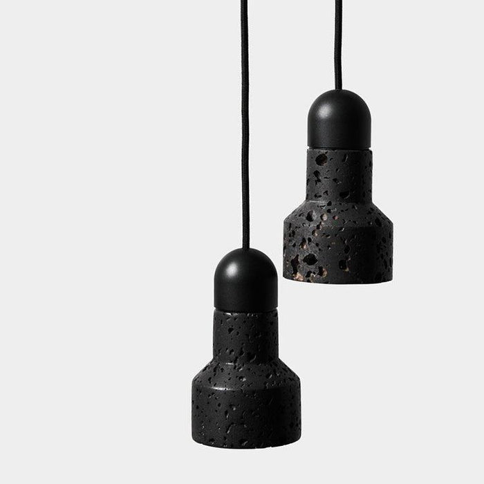 Black Lava F Concrete Minimalist Line Pendant Light - DWHOME