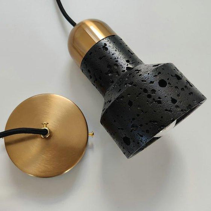 "Plaque de plafond minimaliste en béton noir lave ligne-DWHOME"