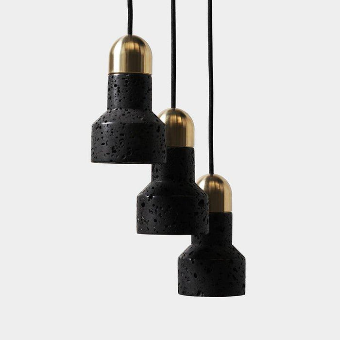 Black Lava F Concrete Minimalist Line Pendant Light - DWHOME