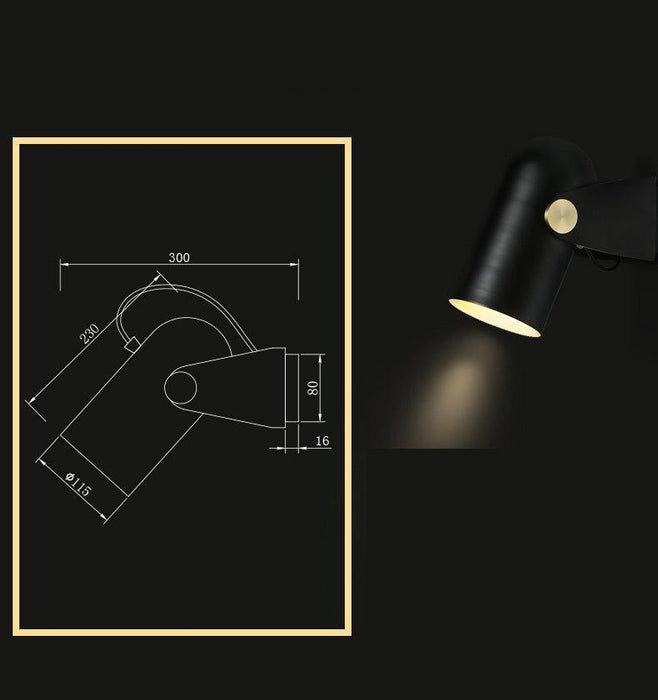 Black Spotlight Minimalist Wall Light - DWHOME