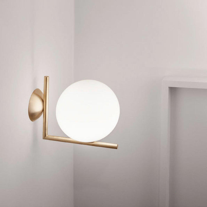 Blown Glass Opal Glass Wall Lamp-DWHOME