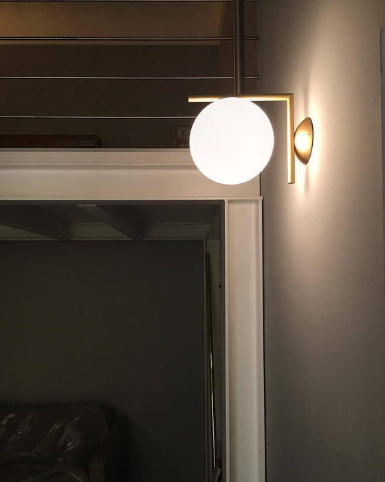 Blown Glass Opal Glass Wall Lamp-DWHOME