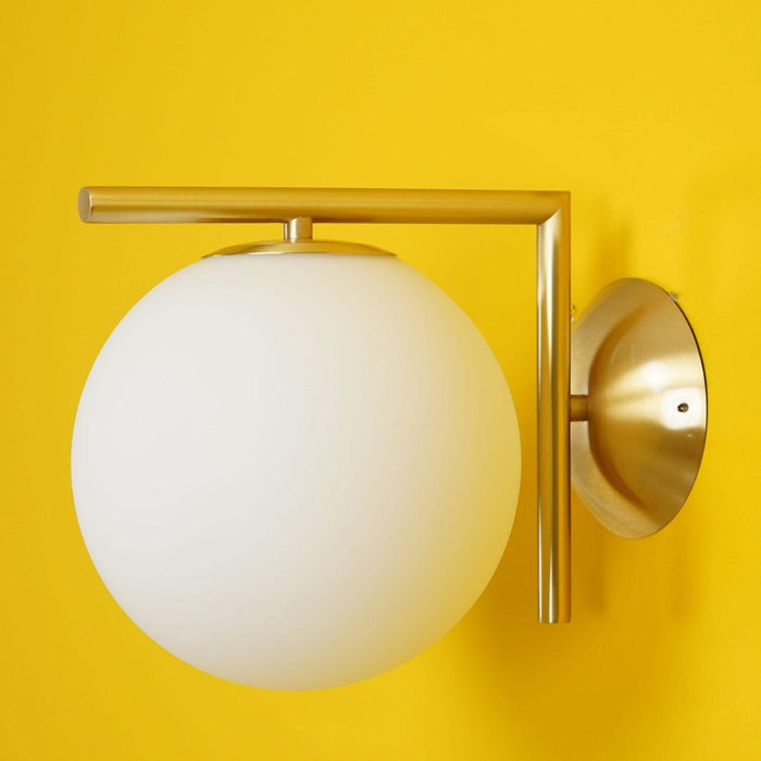Blown Glass Opal Glass Wall Lamp-DWHOME