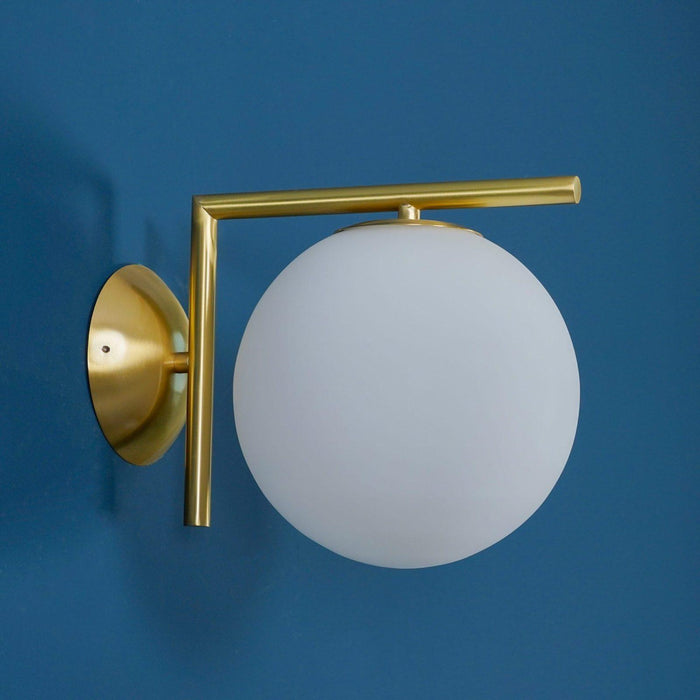 Blown Glass Opal Glass Wall Lamp-DWHOME