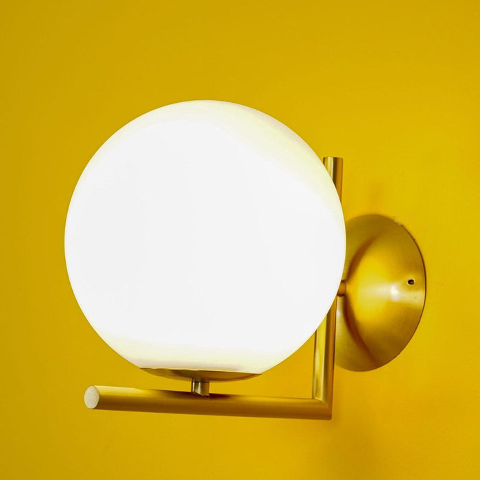 Blown Glass Opal Glass Wall Lamp-DWHOME