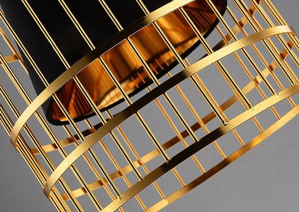 Cage à oiseaux en laiton avec suspension abat-jour noir - DWHOME