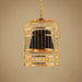 Brass Colour Bird Cage With Black Shade Pendant Light - DWHOME