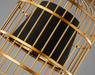 Brass Colour Bird Cage With Black Shade Pendant Light - DWHOME