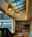 Brass Colour Bird Cage With Black Shade Pendant Light - DWHOME