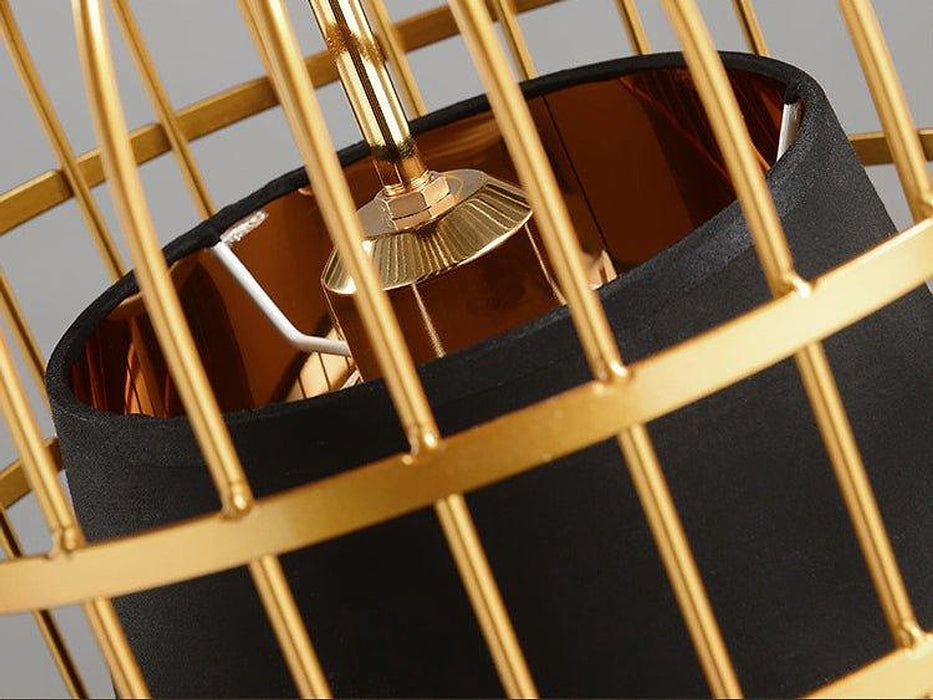 Cage à oiseaux en laiton avec suspension abat-jour noir - DWHOME