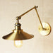 Brass Cone Shade Wall Light With Long Arm - DWHOME