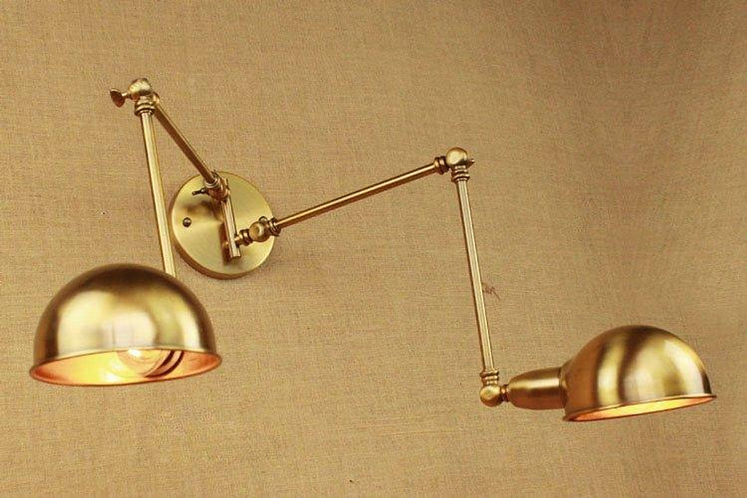 Brass Double Head Shade Industrial Wall Light-DWHOME