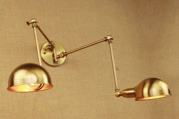 Brass Double Head Shade Industrial Wall Light - DWHOME
