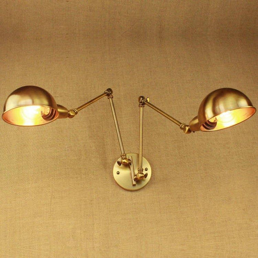 Brass Double Head Shade Industrial Wall Light-DWHOME