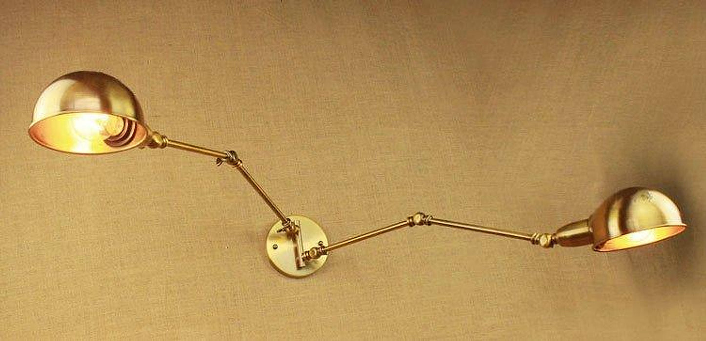 Brass Double Head Shade Industrial Wall Light-DWHOME