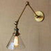 Brass Glass Cone Shade Industrial Wall Light - DWHOME