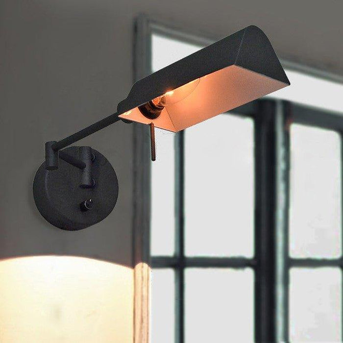 Brooklyn Black Industrial Wall Light-DWHOME