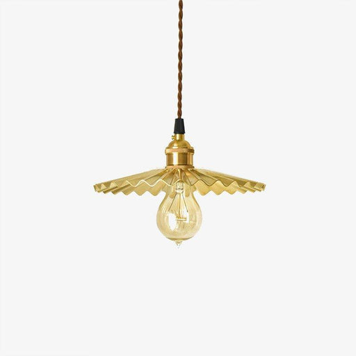 Brushed Brass Fluted Pendant Light-DWHOME