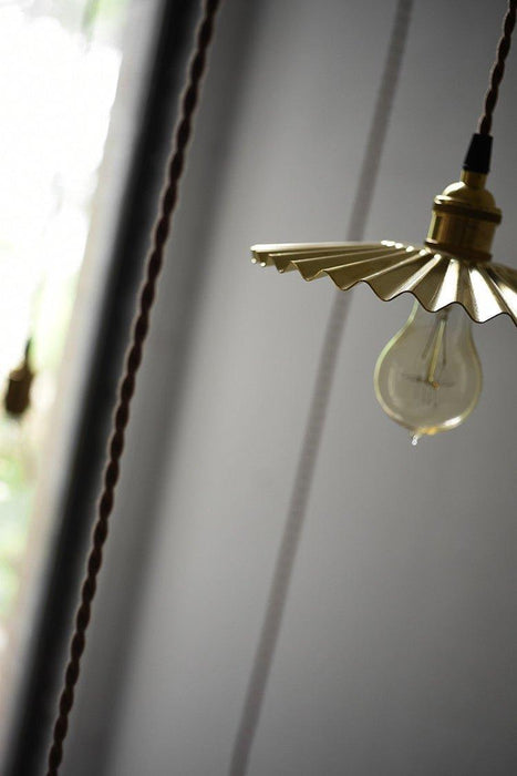 Brushed Brass Fluted Pendant Light - DWHOME