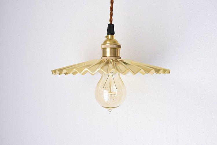 Brushed Brass Fluted Pendant Light - DWHOME