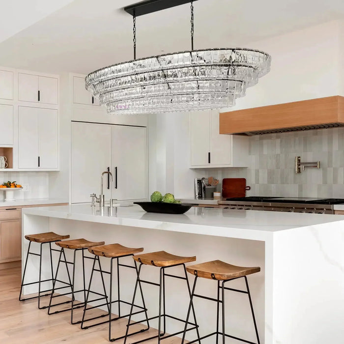 Ghiaccio Oval Chandelier 54''65''-DWHOME