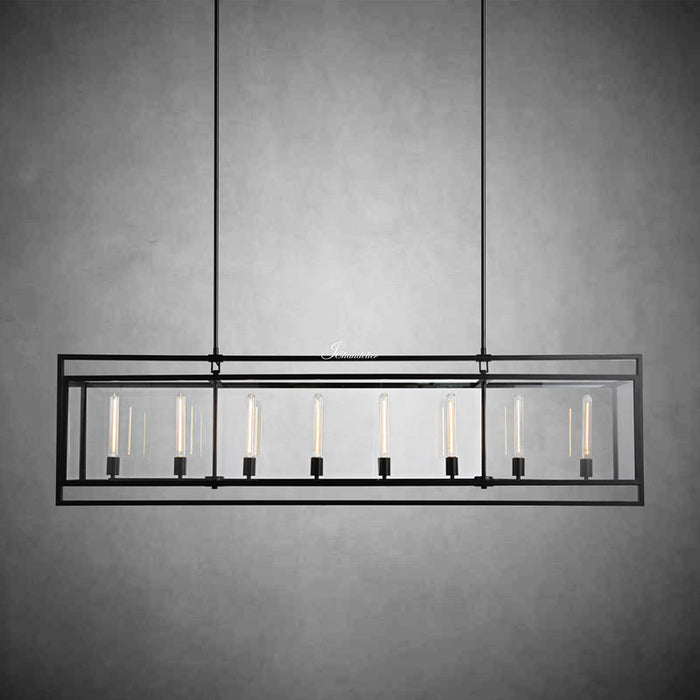 Baker Glass Lantern Rectangular Chandelier 54"-DWHOME