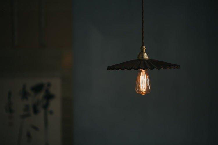 Caffeine fluted walnut wooden shade pendant light - DWHOME