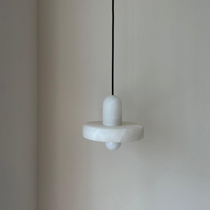 Carrara White Stone Minimalist Line Elegant Pendant Light - DWHOME