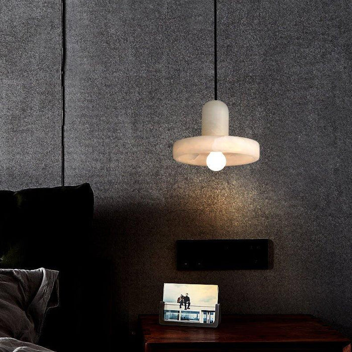Carrara White Stone Minimalist Line Elegant Pendant Light - DWHOME