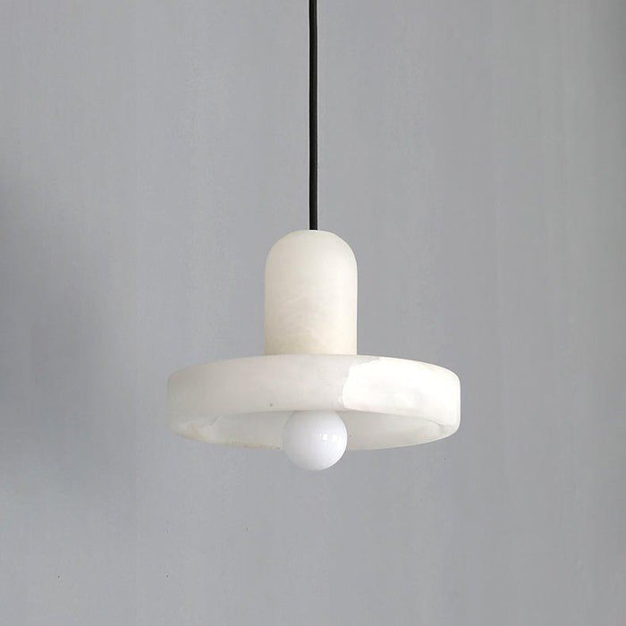 Carrara White Stone Minimalist Line Elegant Pendant Light - DWHOME